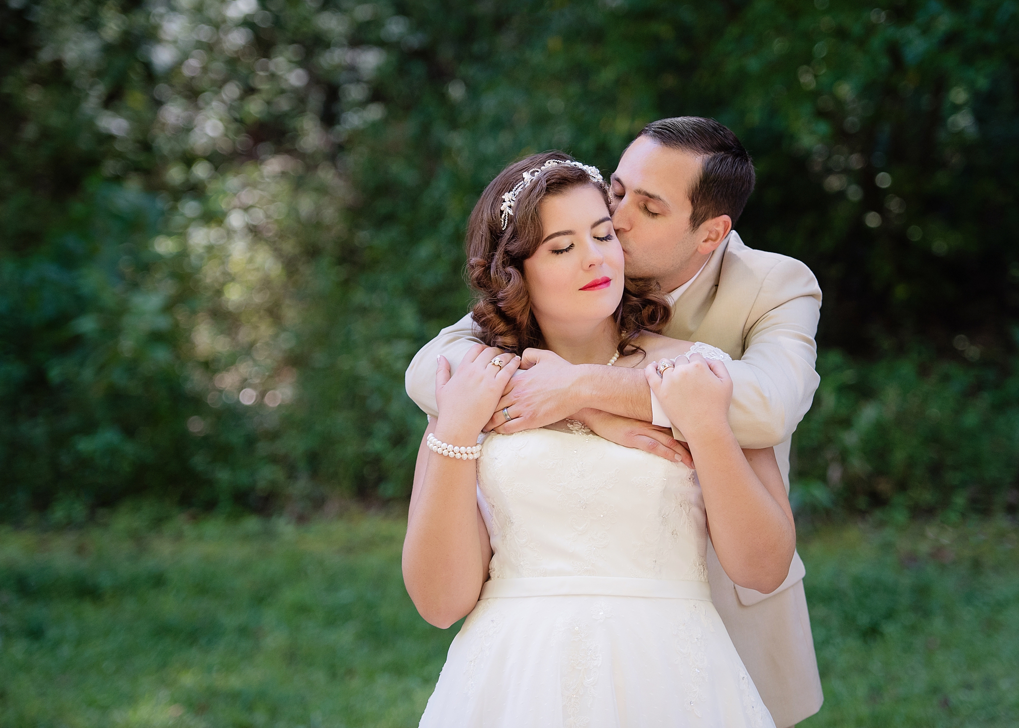 nigh wedding husband kissing bride