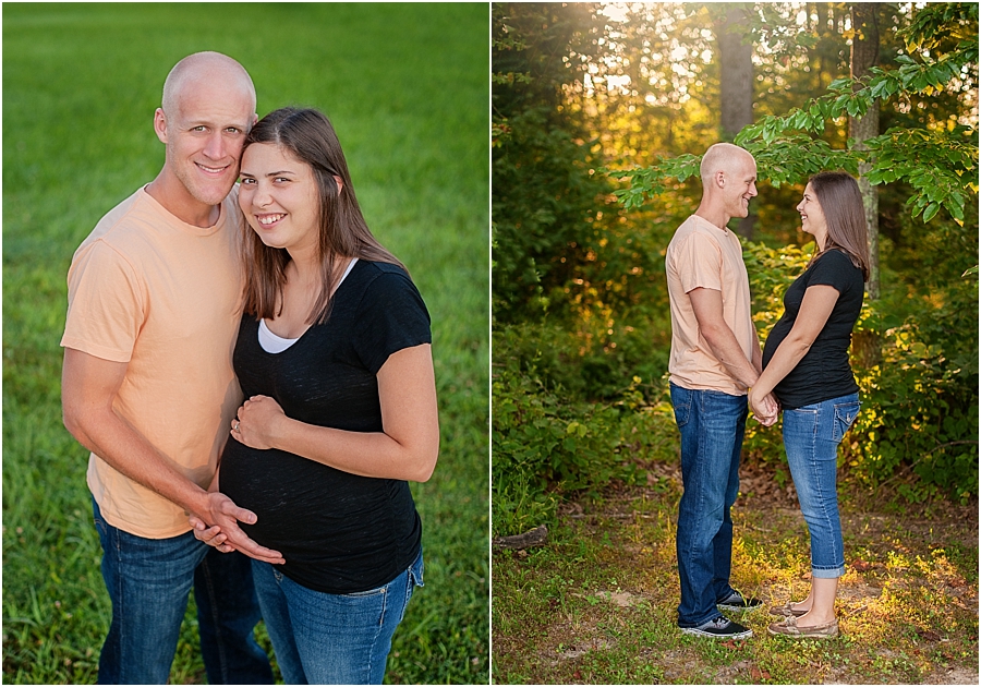 Simple outdoor maternity expecting couple 