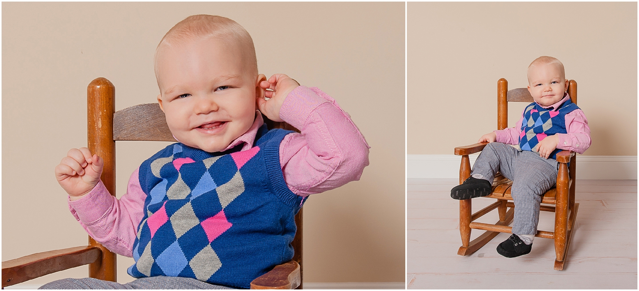 Easter Mini Session | Cameron sitting in a chair