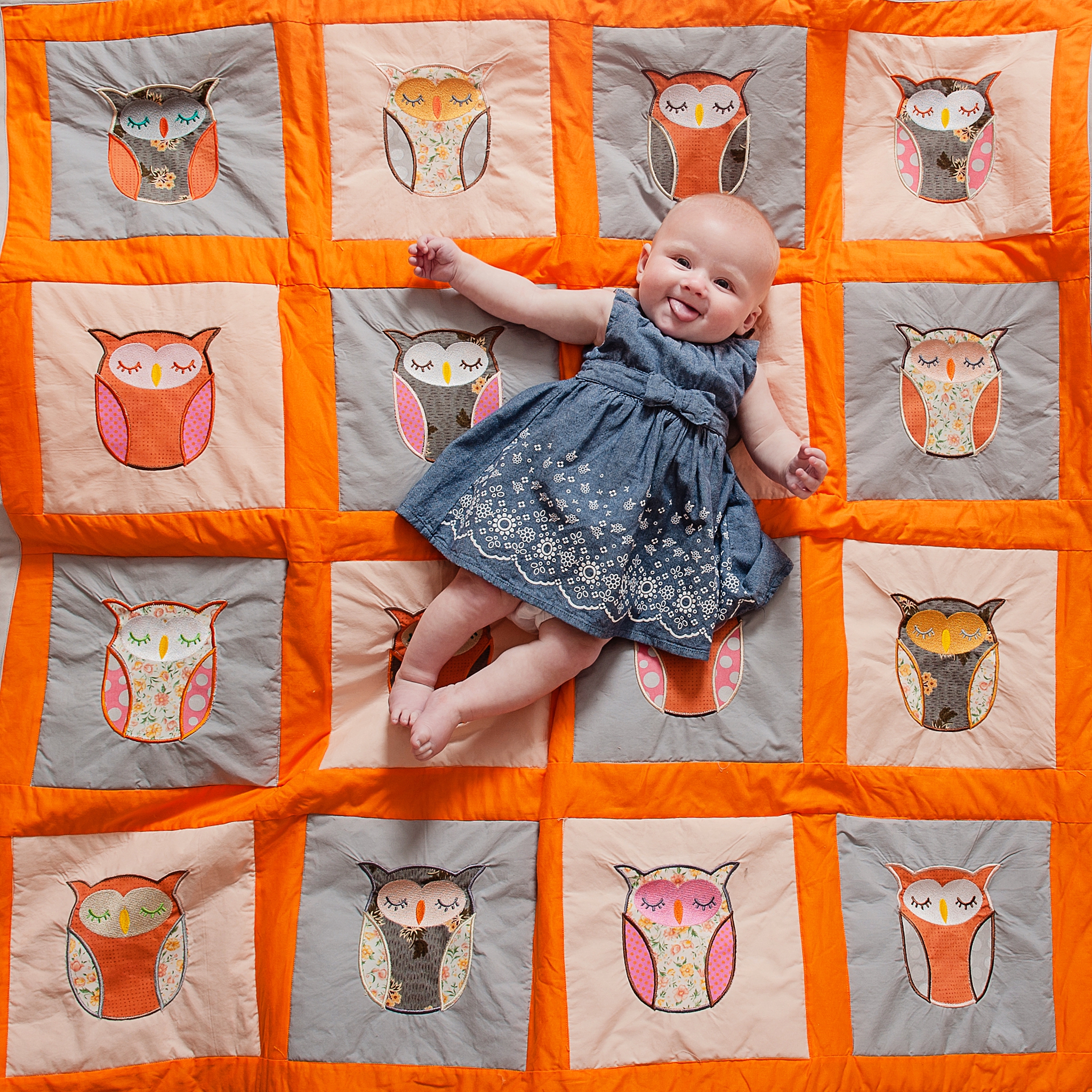 Lilith owl blanket | six month session | lori pickens photography