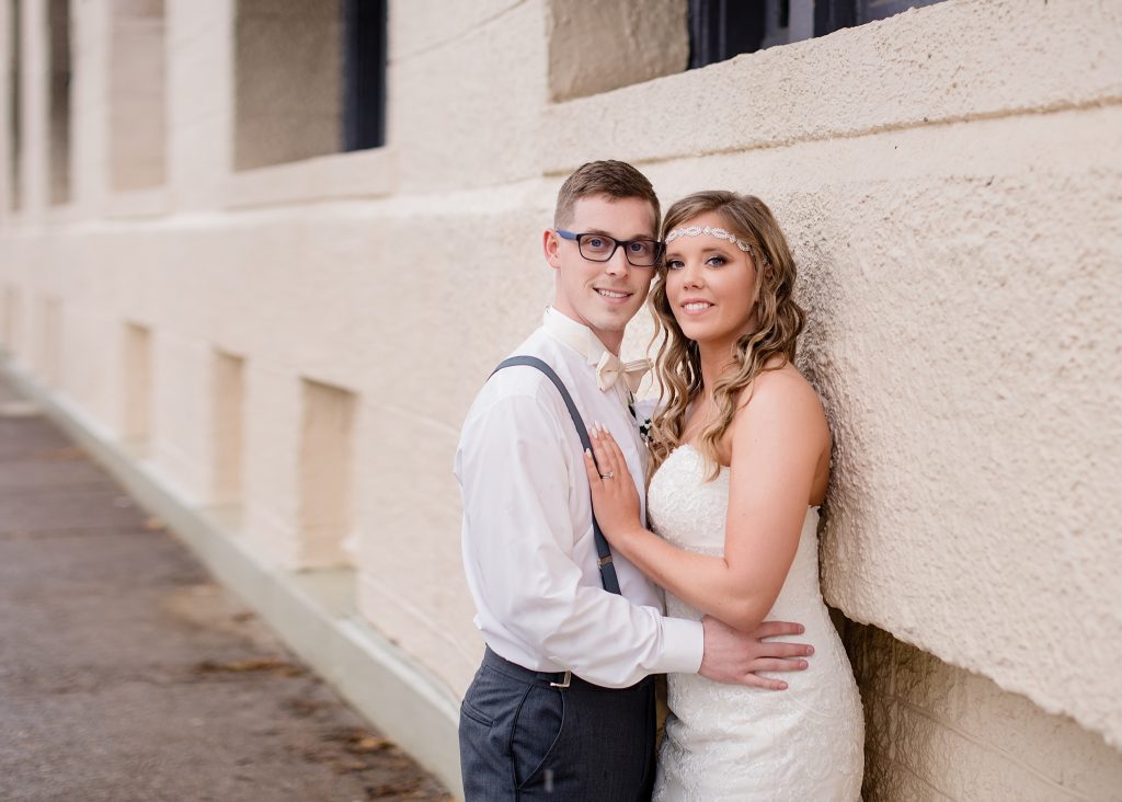 bride and groom at lafayette hotel marrietta ohio