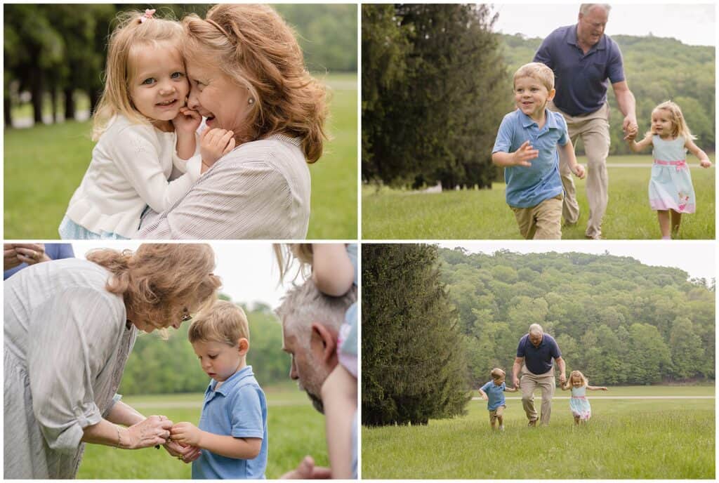 Extended Family Photography Session in Parkersburg WV with grandma, grandpa, mom, dad, son and daughter